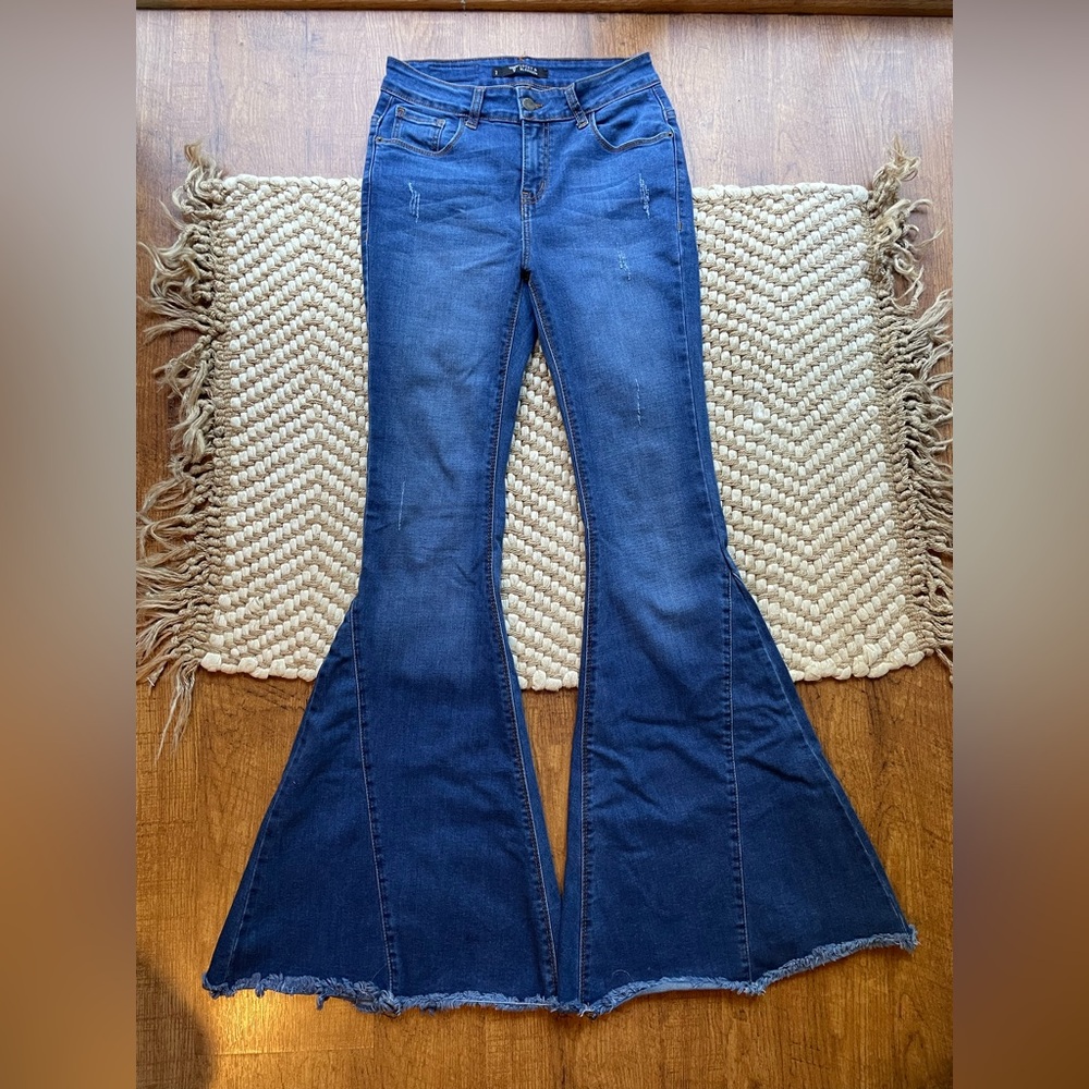 Lucky & Blessed super flare stretchy jeans